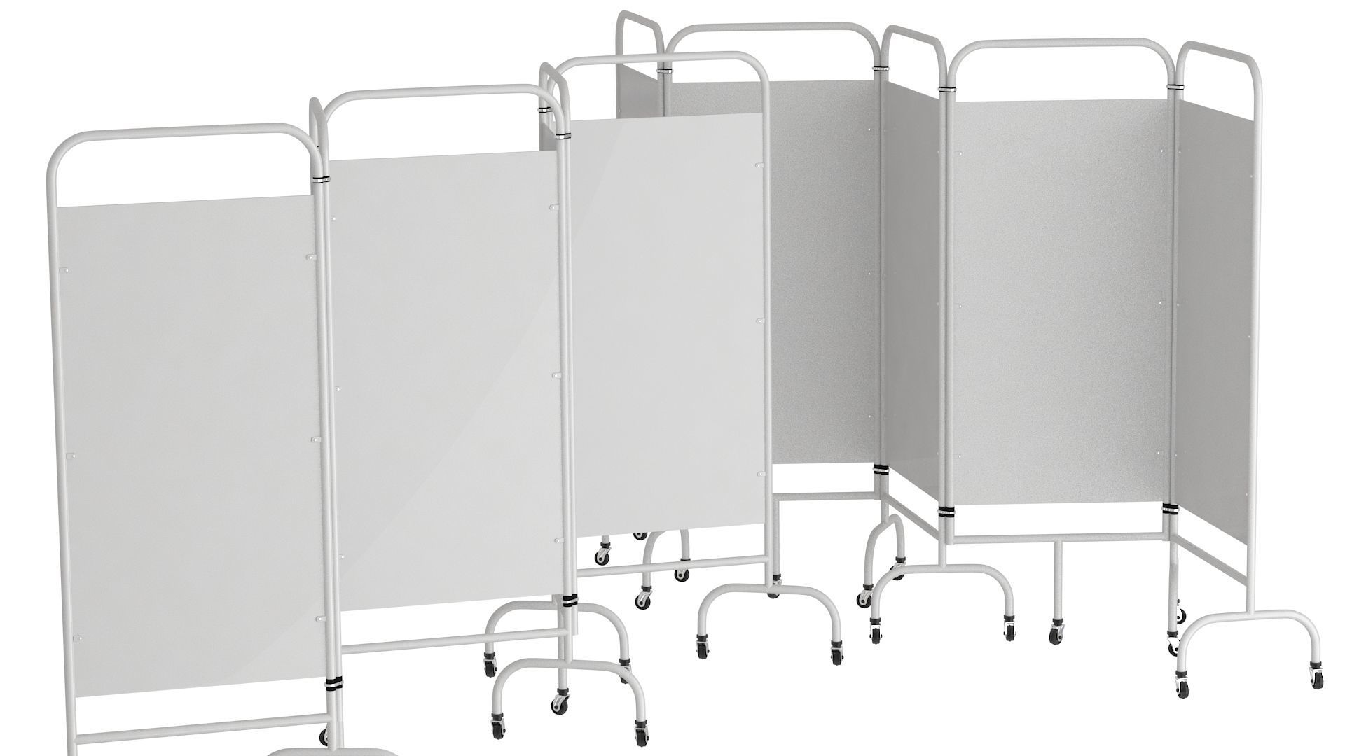 Mobile Folding Hospital Privacy Screen 02 3D model_7