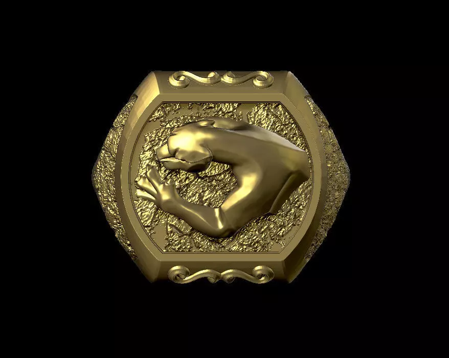 panther ring 3D print model_0