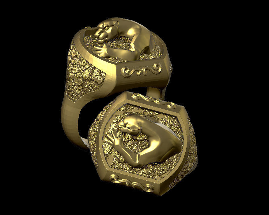 panther ring 3D print model_12