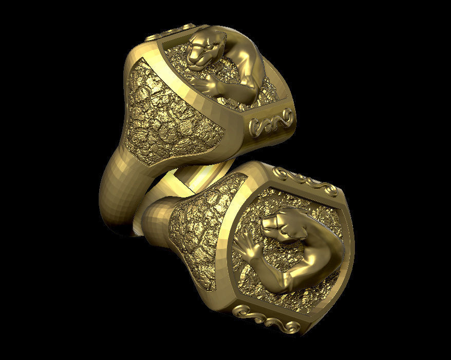 panther ring 3D print model_11