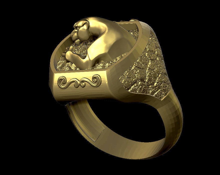 panther ring 3D print model_3