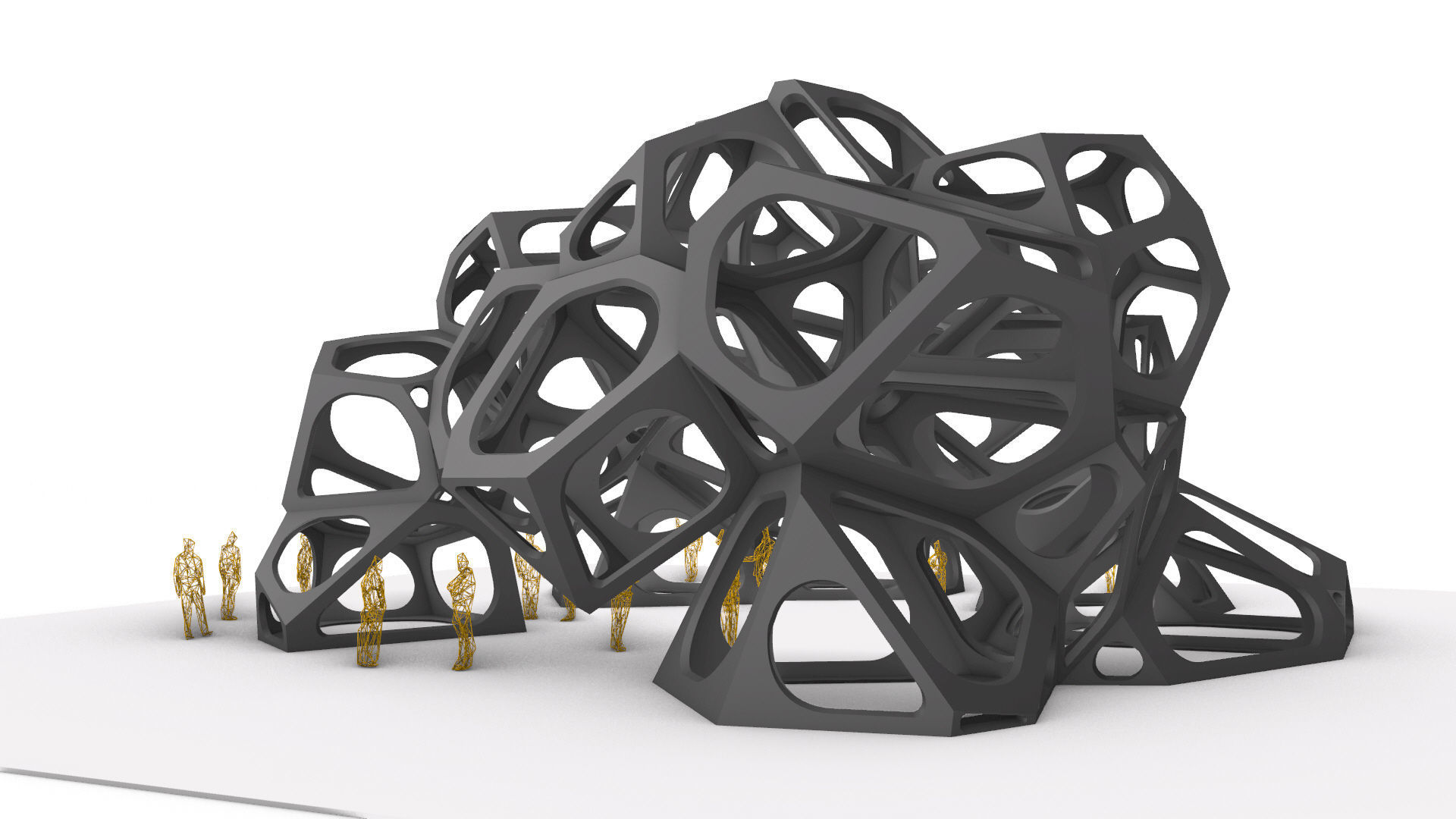 SciFi Gemstone Cells Pavilion 3D model_4