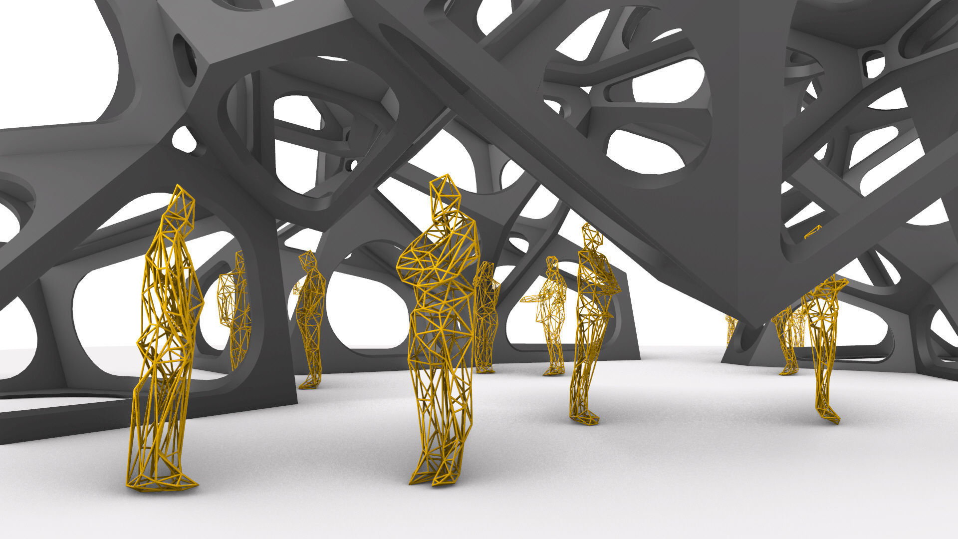 SciFi Gemstone Cells Pavilion 3D model_9