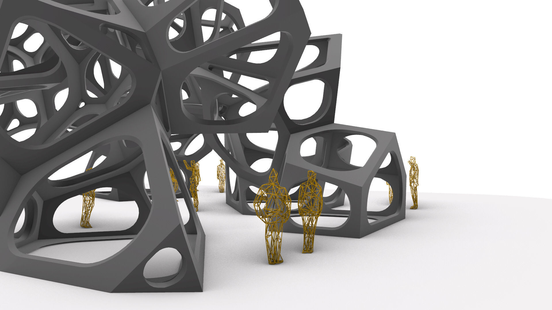 SciFi Gemstone Cells Pavilion 3D model_6