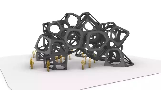 SciFi Gemstone Cells Pavilion