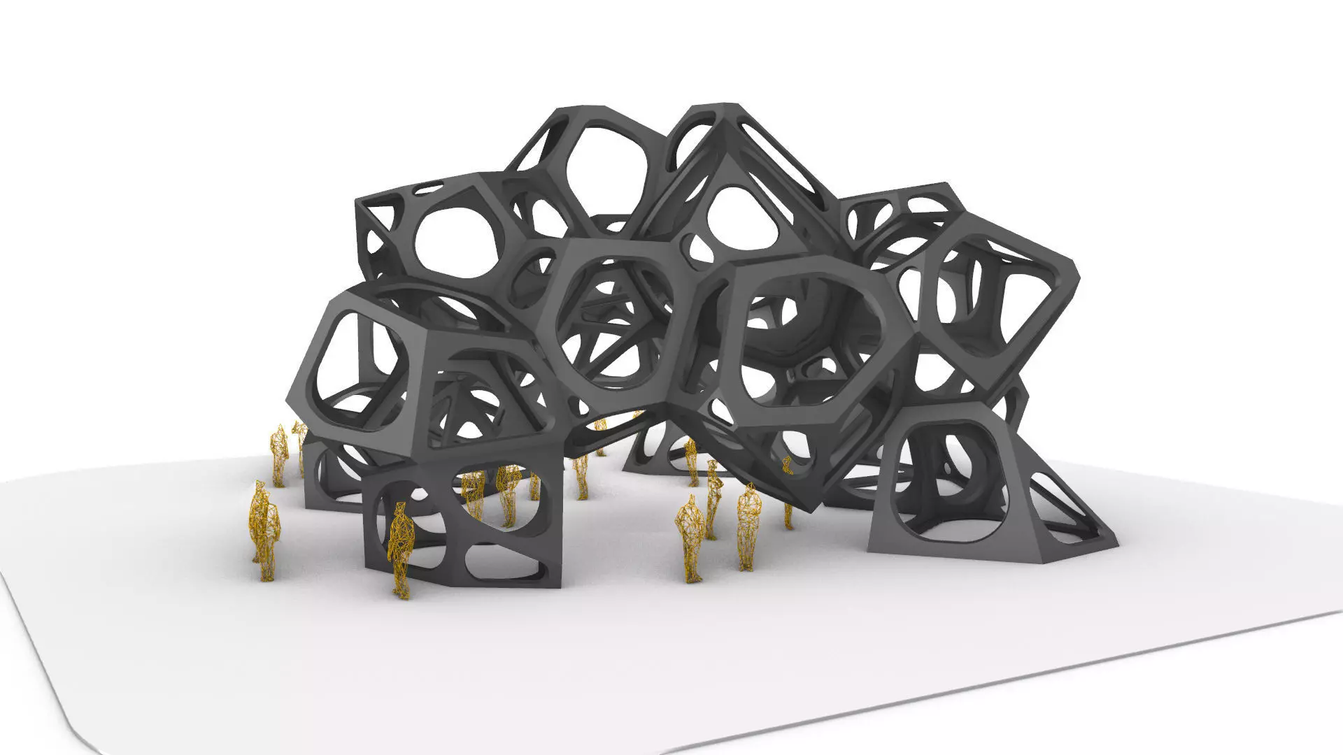 SciFi Gemstone Cells Pavilion 3D model_0