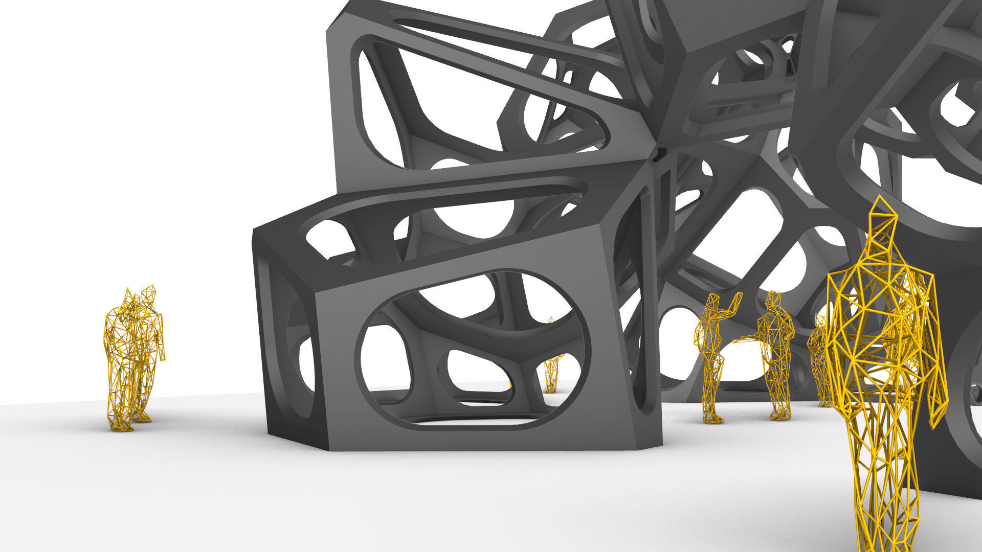 SciFi Gemstone Cells Pavilion 3D model_8