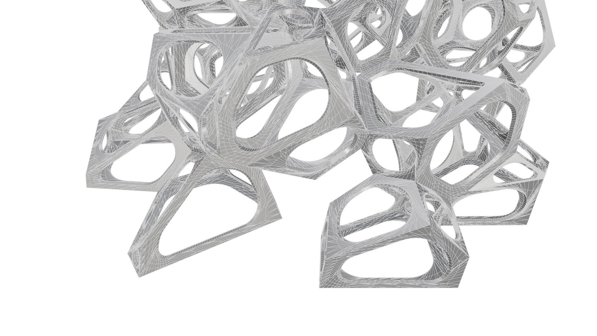 SciFi Gemstone Cells Pavilion 3D model_41