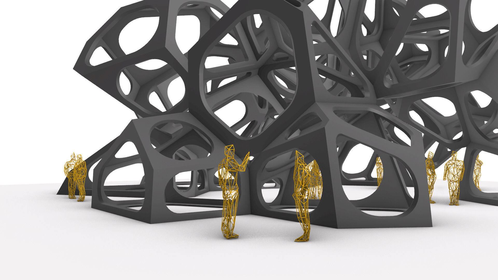 SciFi Gemstone Cells Pavilion 3D model_7