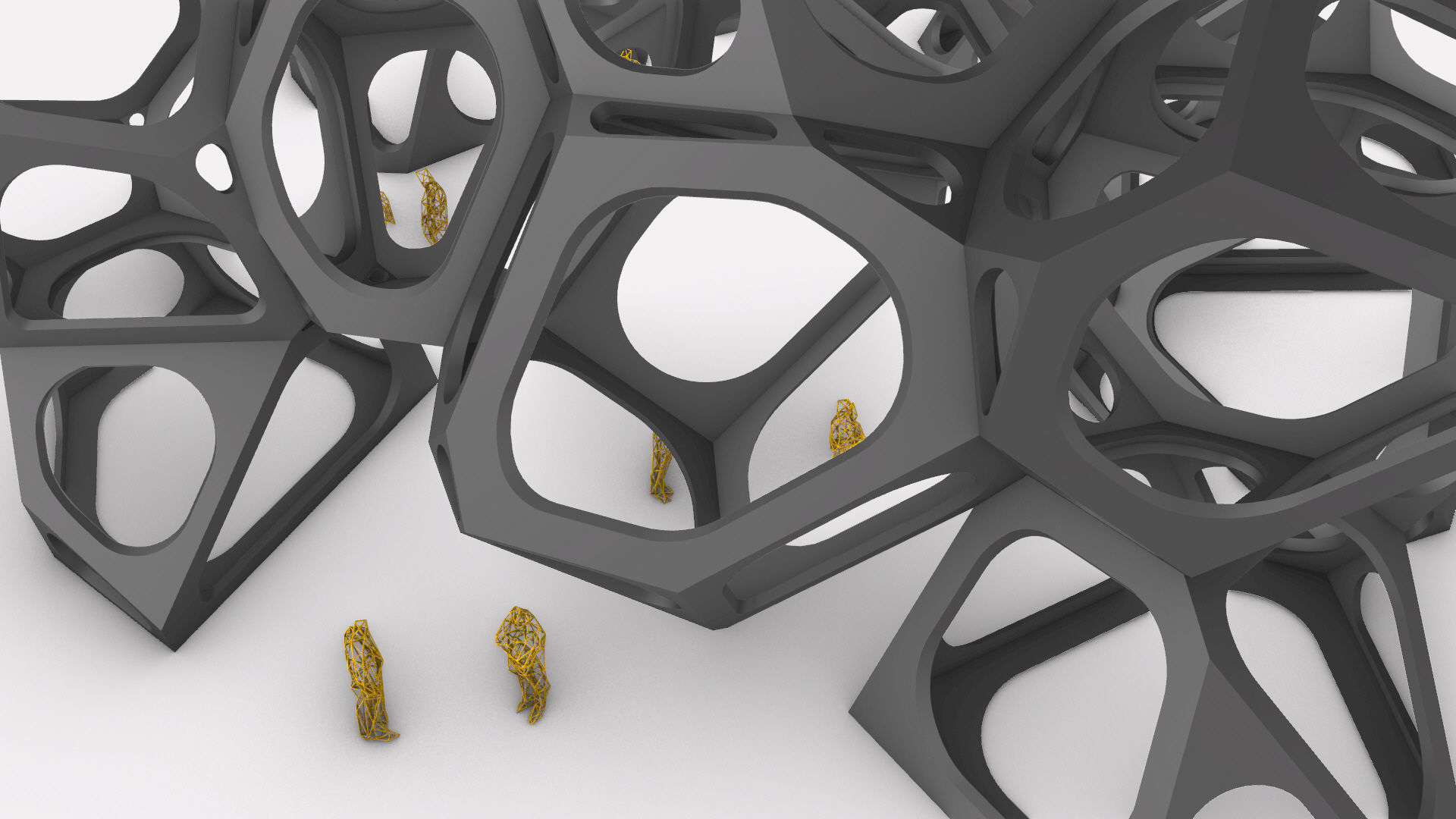 SciFi Gemstone Cells Pavilion 3D model_13