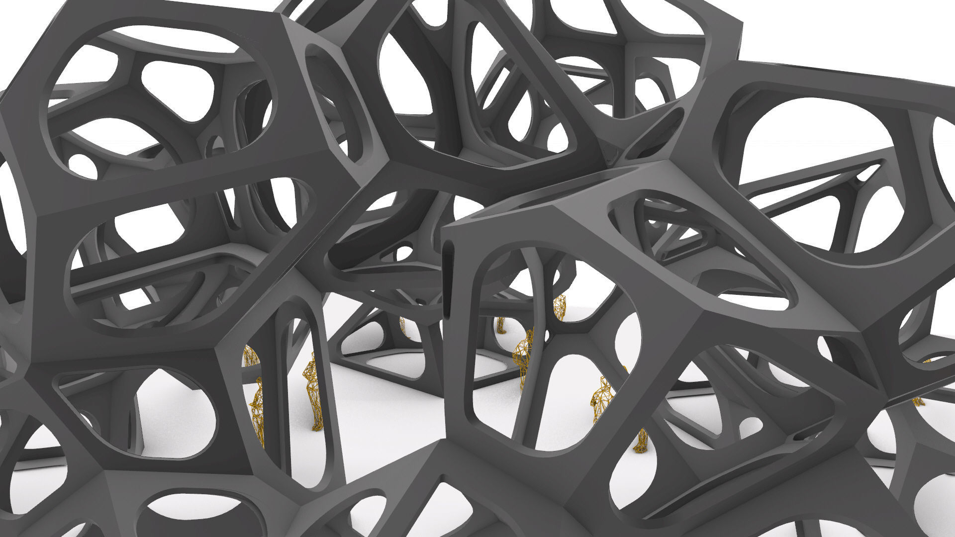 SciFi Gemstone Cells Pavilion 3D model_5