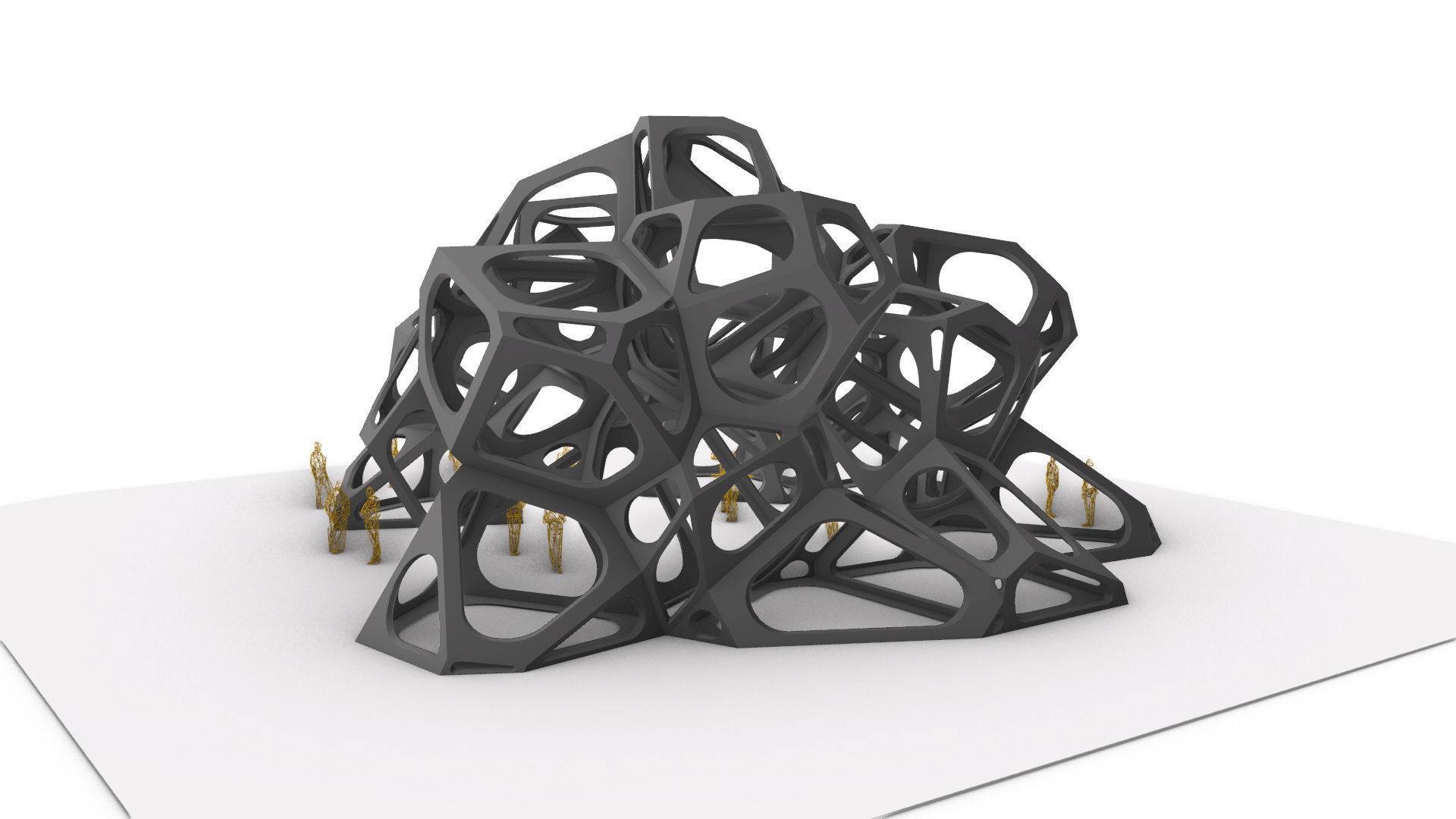 SciFi Gemstone Cells Pavilion 3D model_3