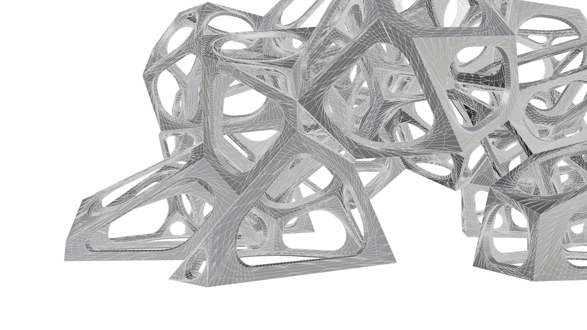 SciFi Gemstone Cells Pavilion 3D model_45