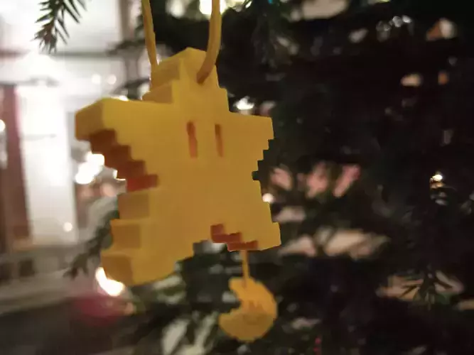 Hanging pixel star Free 3D print model