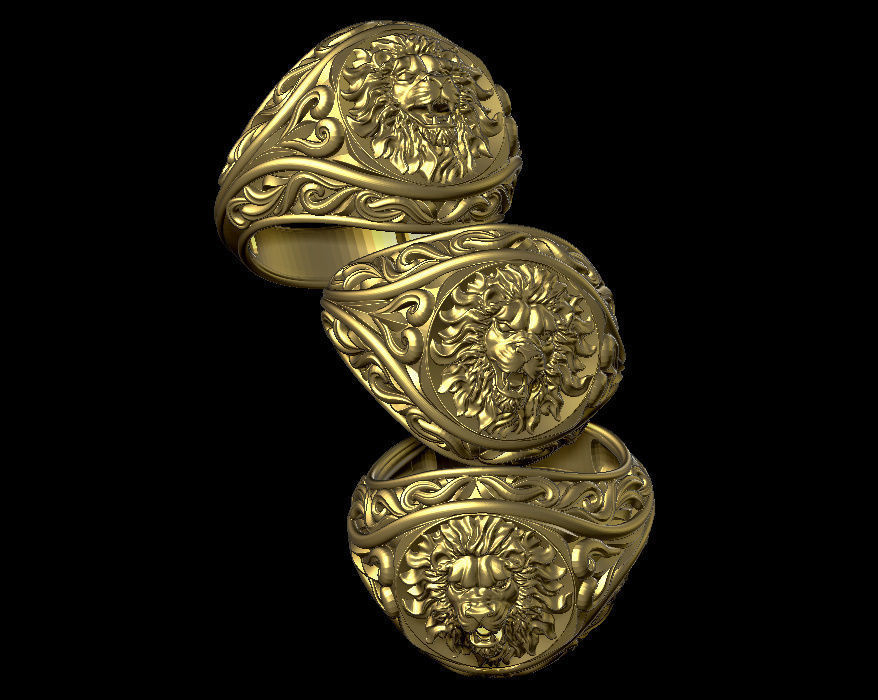 lion ring 3D print model_9