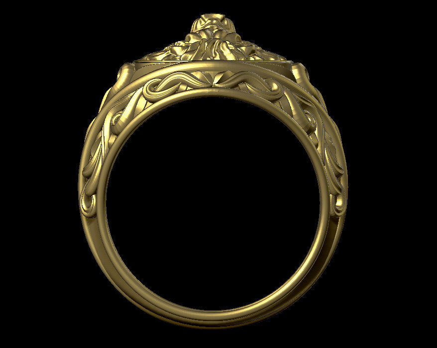 lion ring 3D print model_7