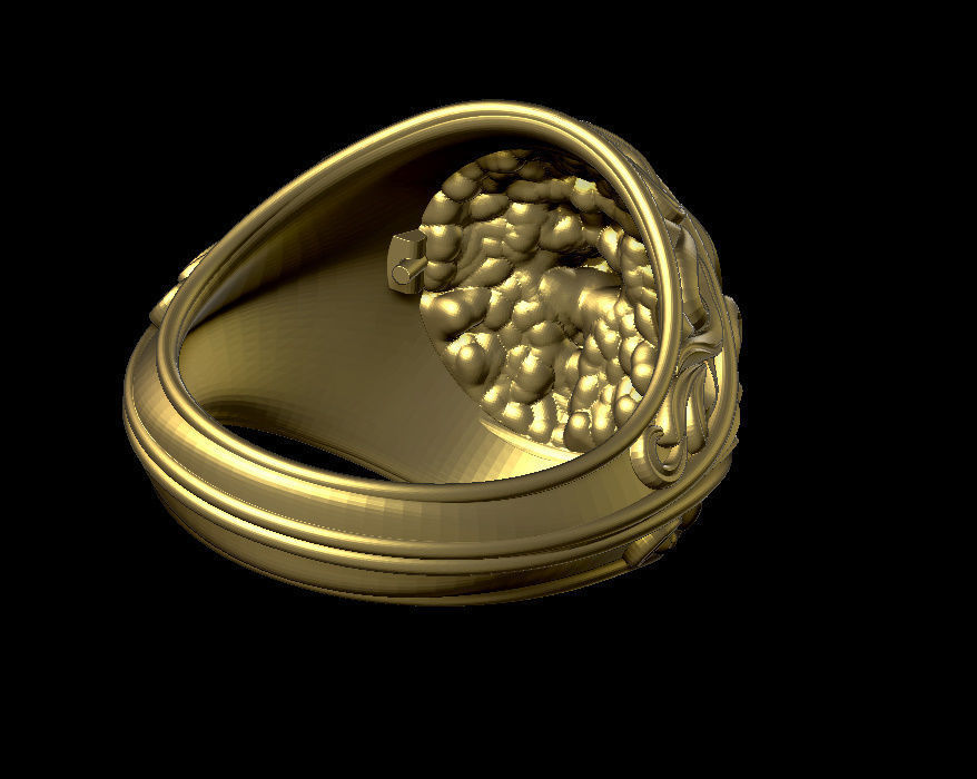 lion ring 3D print model_8