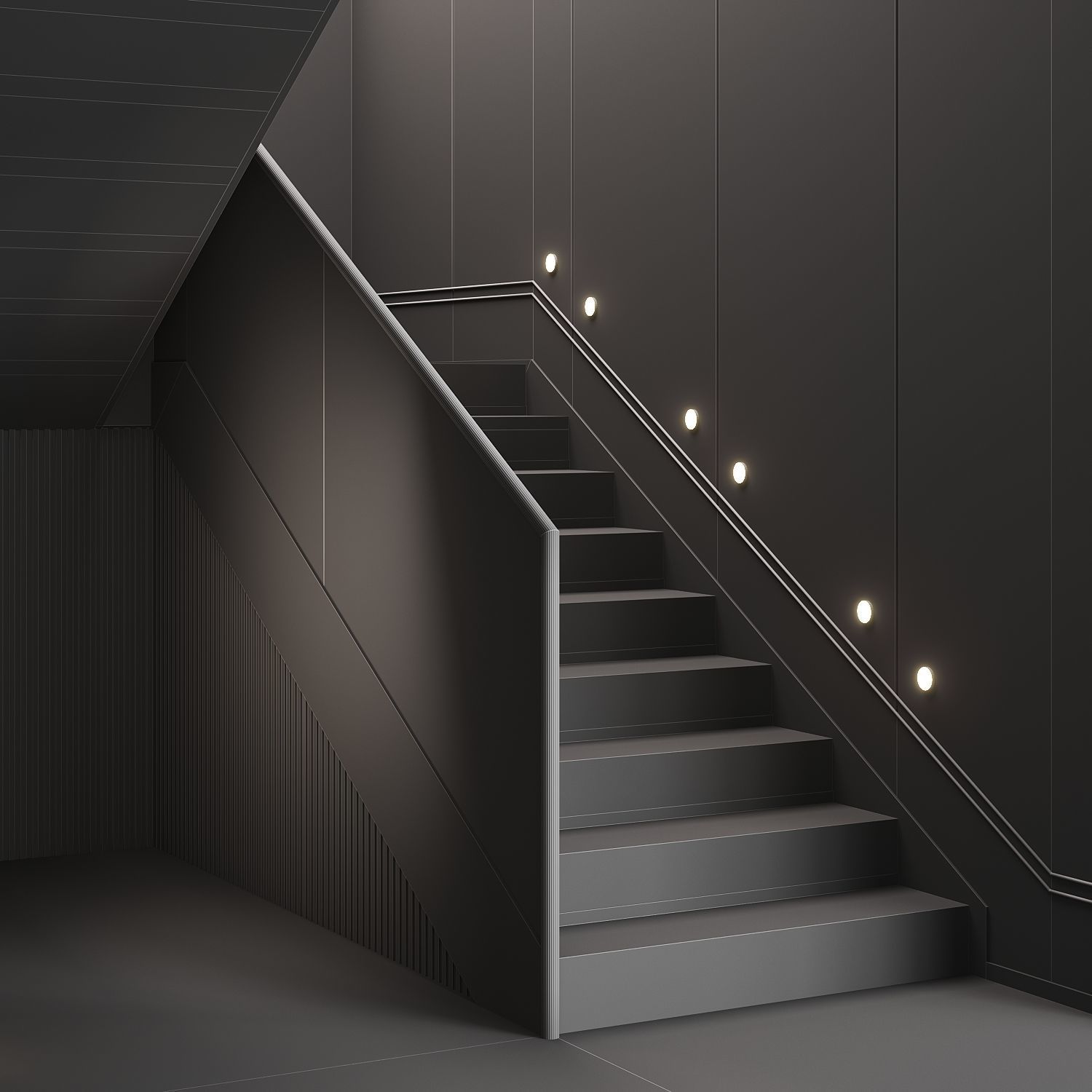 Modern staircase 12 3D model_11