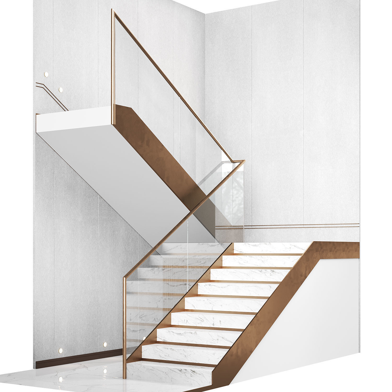 Modern staircase 12 3D model_3