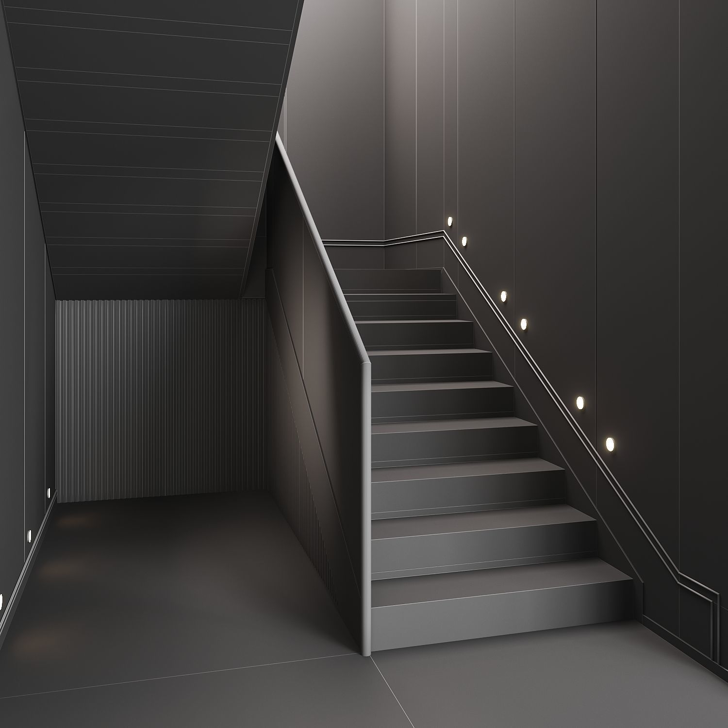 Modern staircase 12 3D model_8