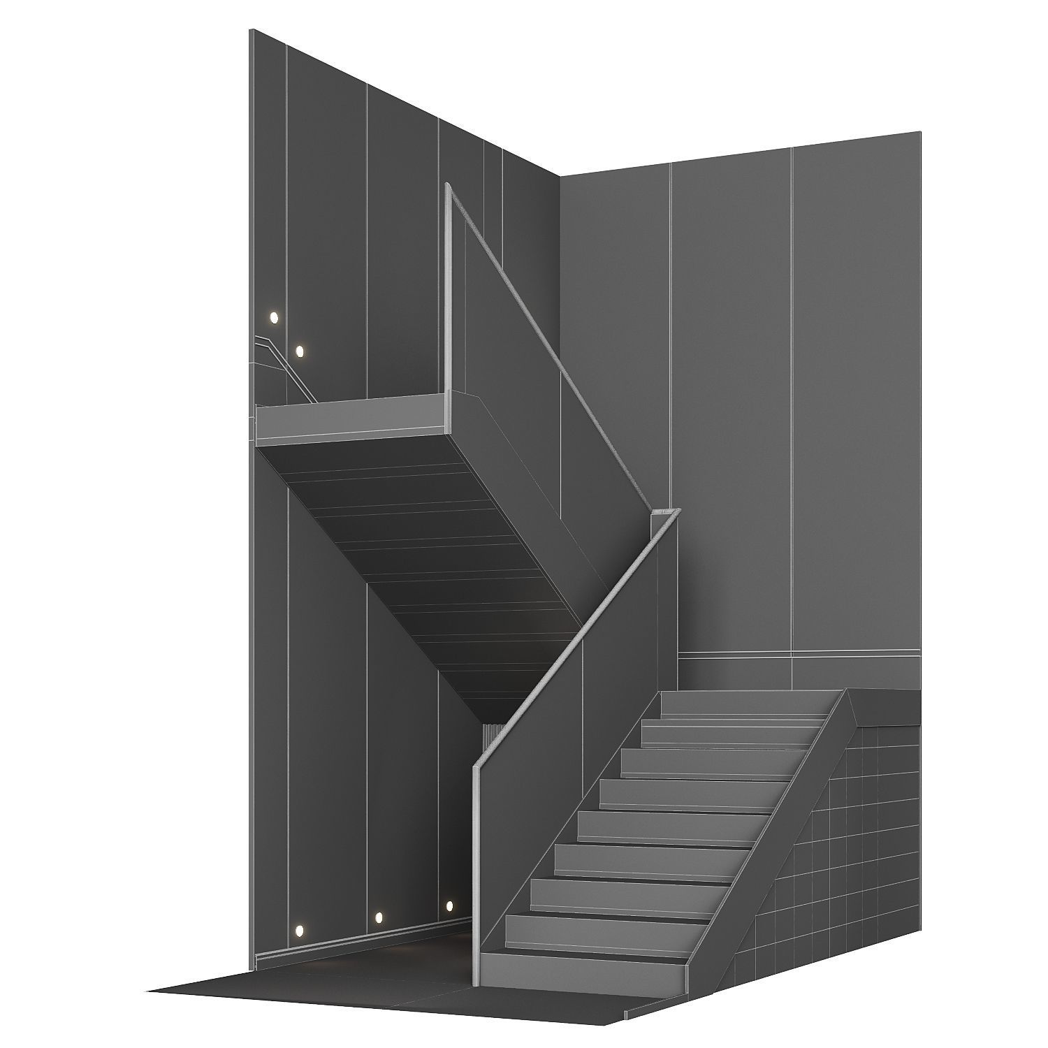 Modern staircase 12 3D model_10