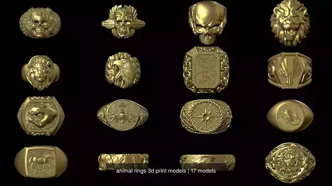 animal rings 3d print models stl