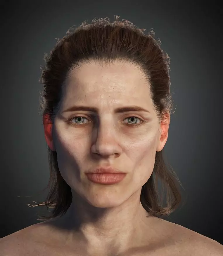 Realistic Older-Elderly Fat Woman-Female-Human Rigged Low-poly 3D model