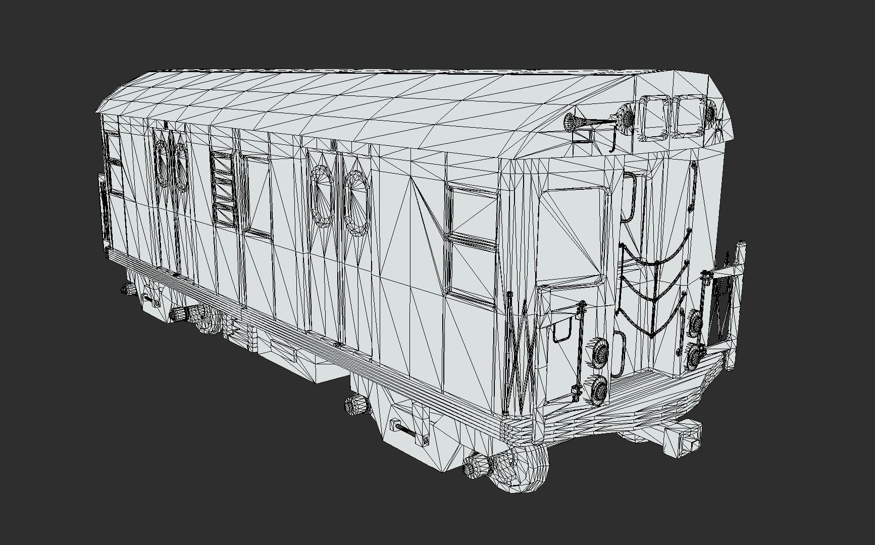 Subway train Low-poly 3D model_4