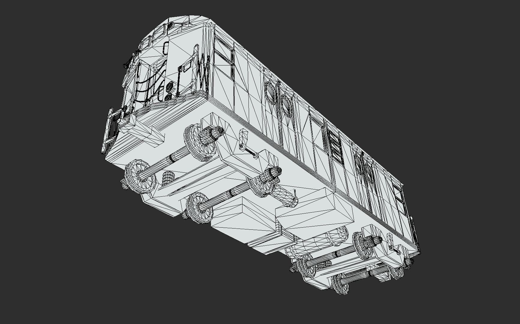 Subway train Low-poly 3D model_5