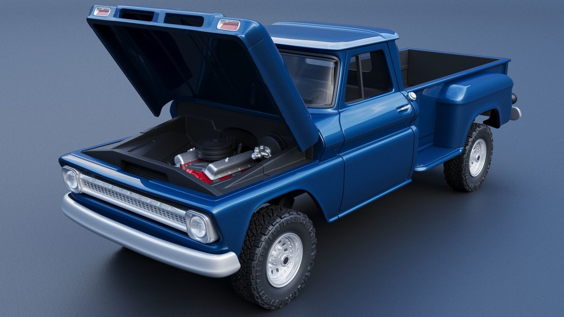Chevrolet K20 Long Bed 1965 3D print model_11