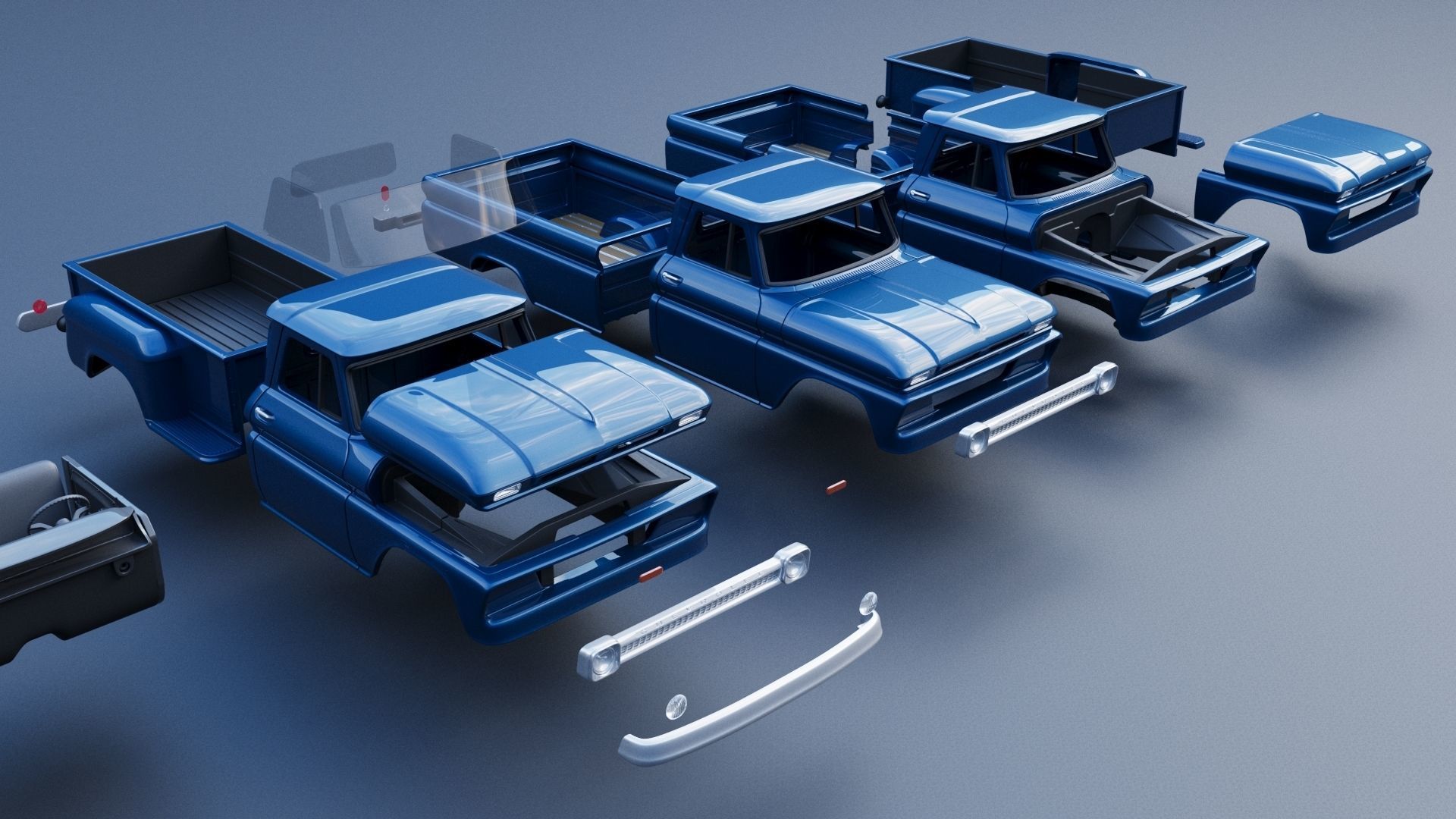 Chevrolet K20 Long Bed 1965 3D print model_24