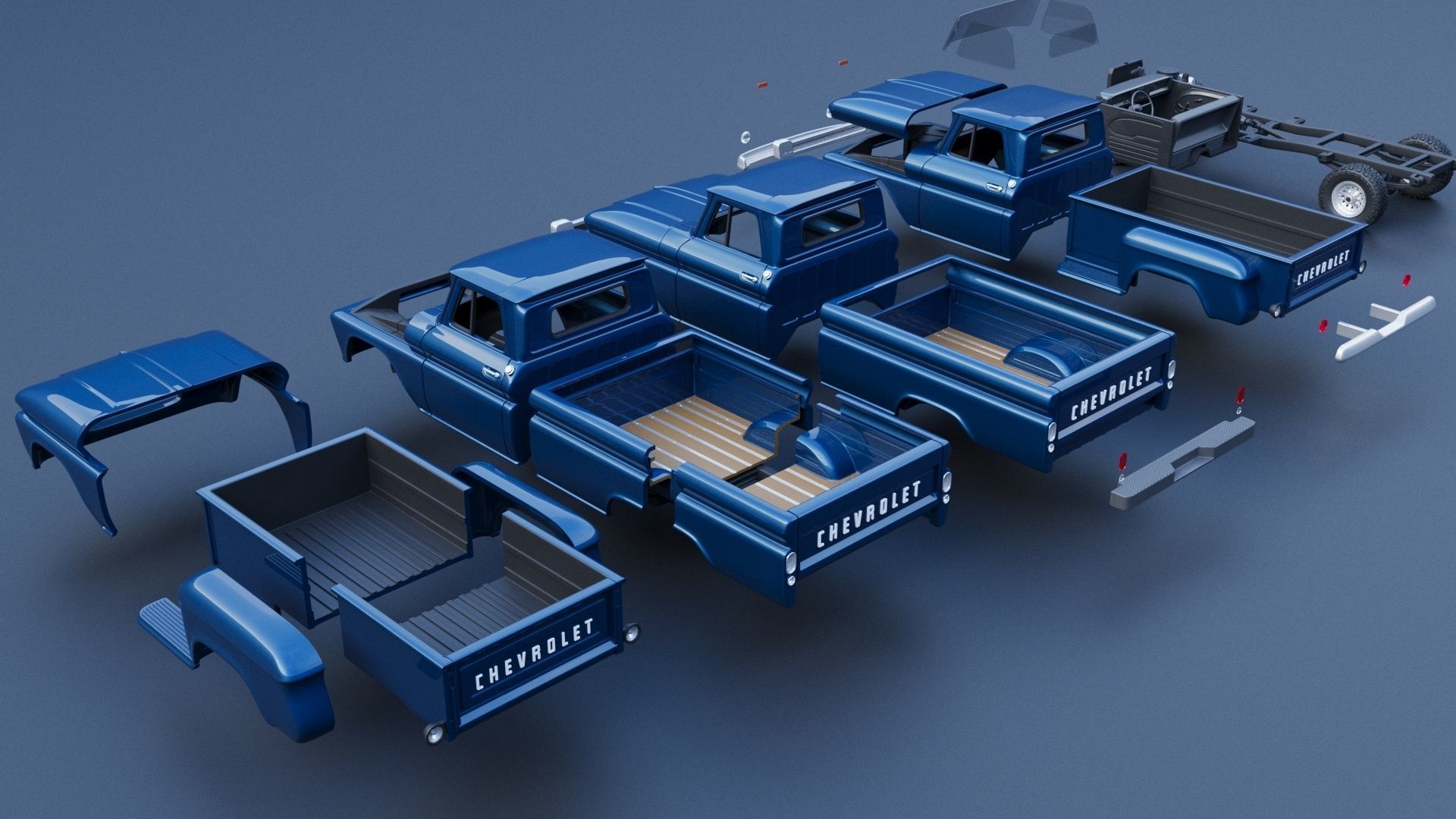 Chevrolet K20 Long Bed 1965 3D print model_21