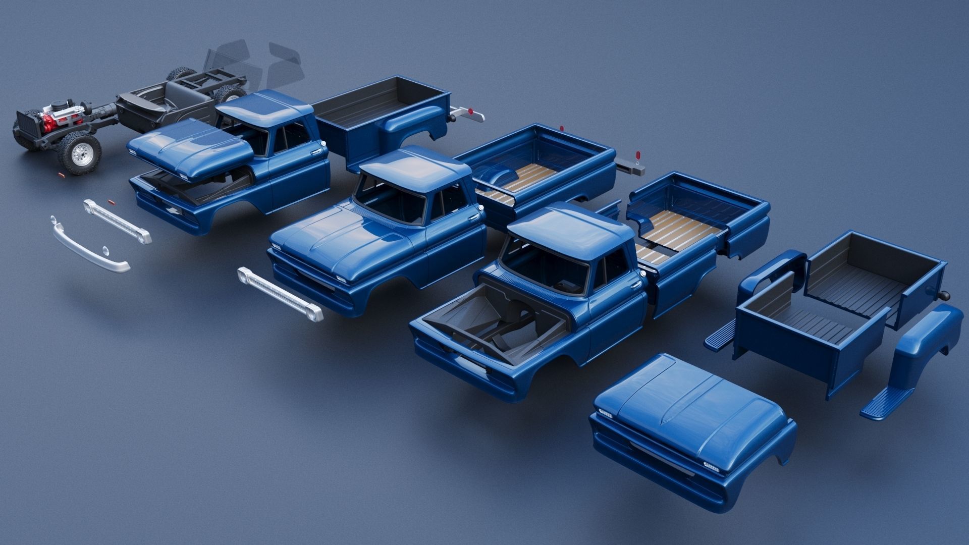 Chevrolet K20 Long Bed 1965 3D print model_19