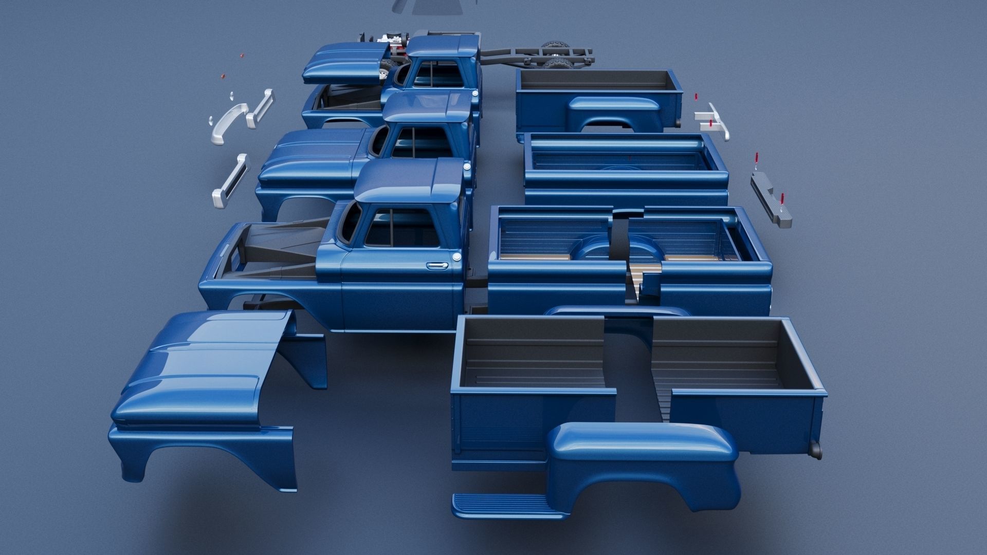 Chevrolet K20 Long Bed 1965 3D print model_20