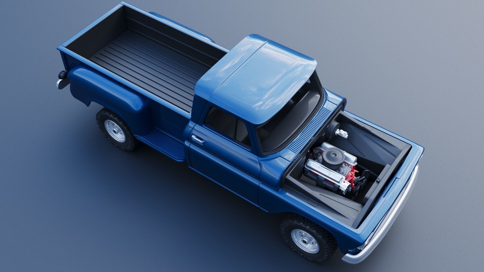 Chevrolet K20 Long Bed 1965 3D print model_12