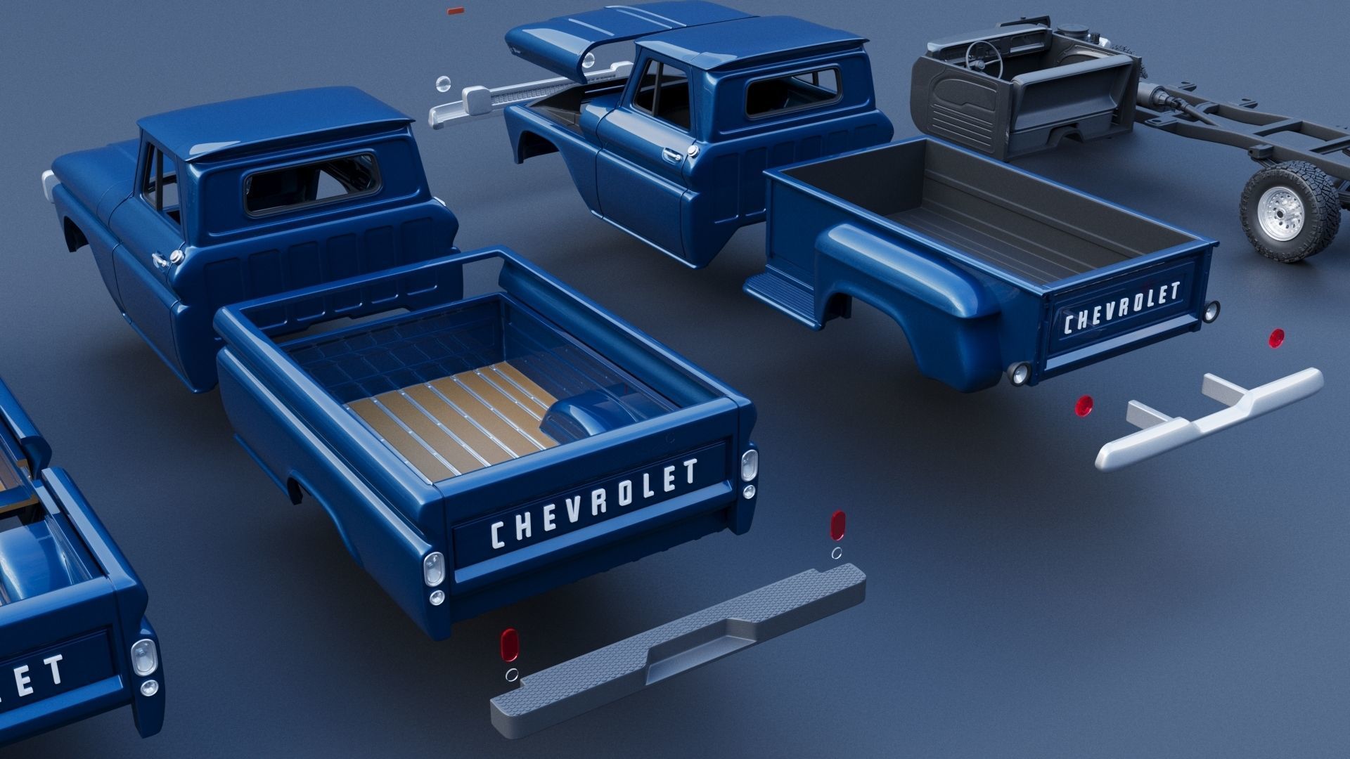 Chevrolet K20 Long Bed 1965 3D print model_22
