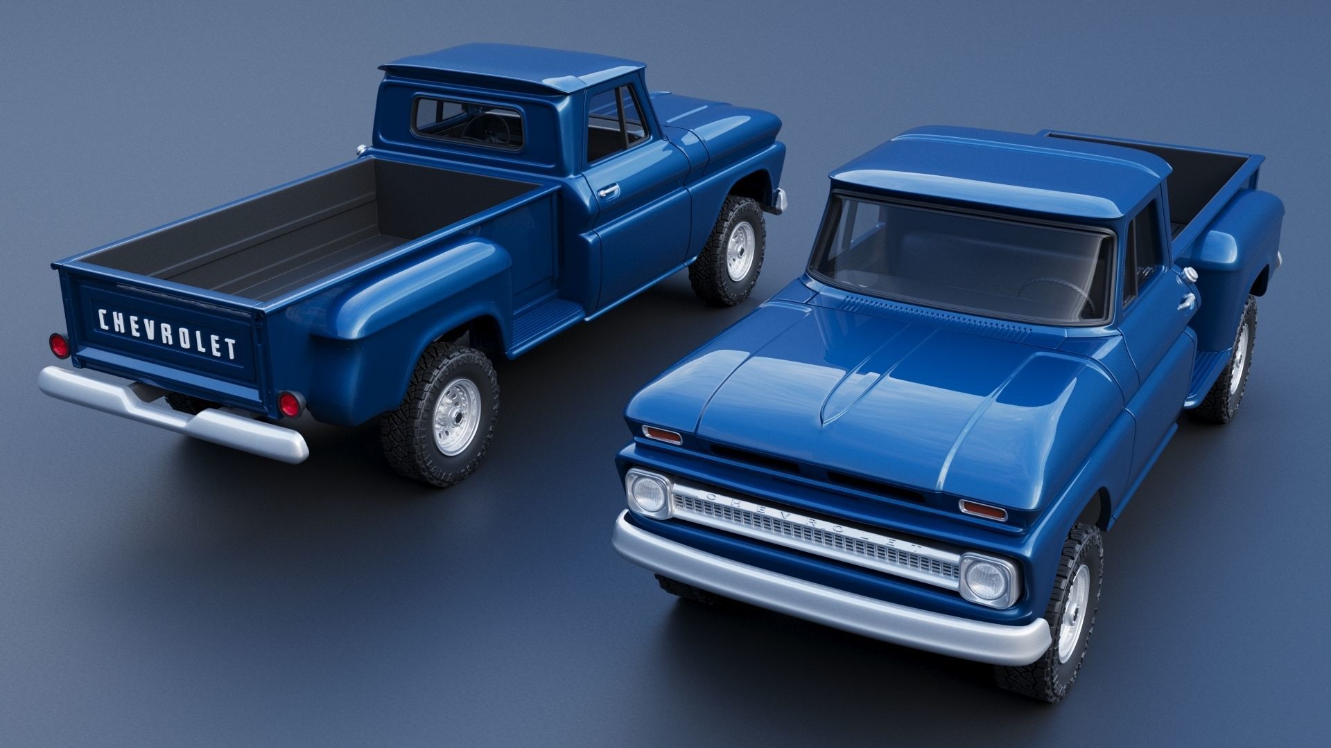 Chevrolet K20 Long Bed 1965 3D print model_1