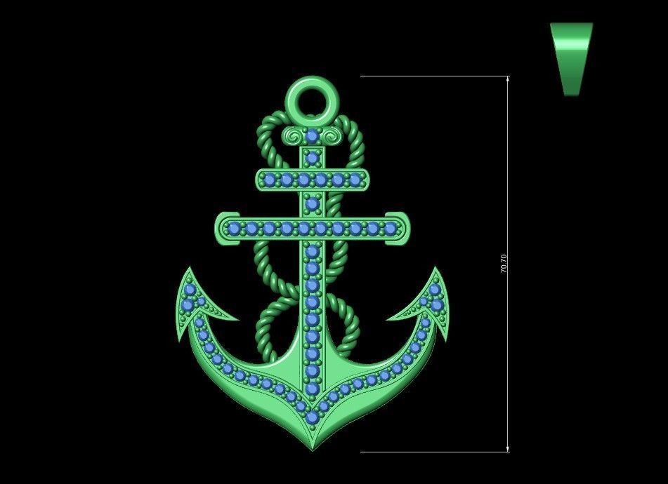 Cross Anchor Jesus Pendant 3D print model_7