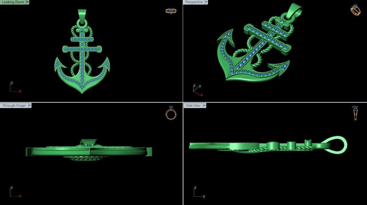 Cross Anchor Jesus Pendant 3D print model_8