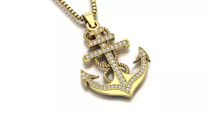 Cross Anchor Jesus Pendant  3D print model