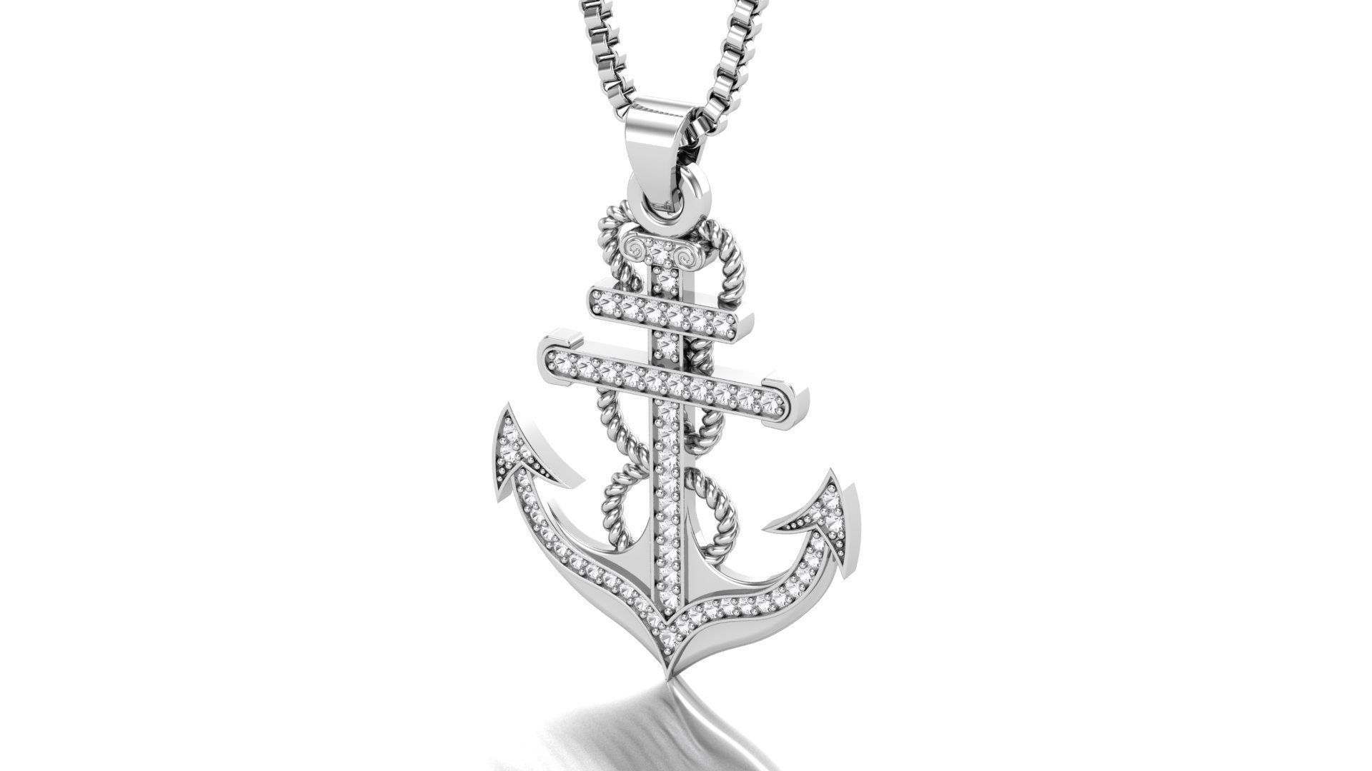Cross Anchor Jesus Pendant 3D print model_6