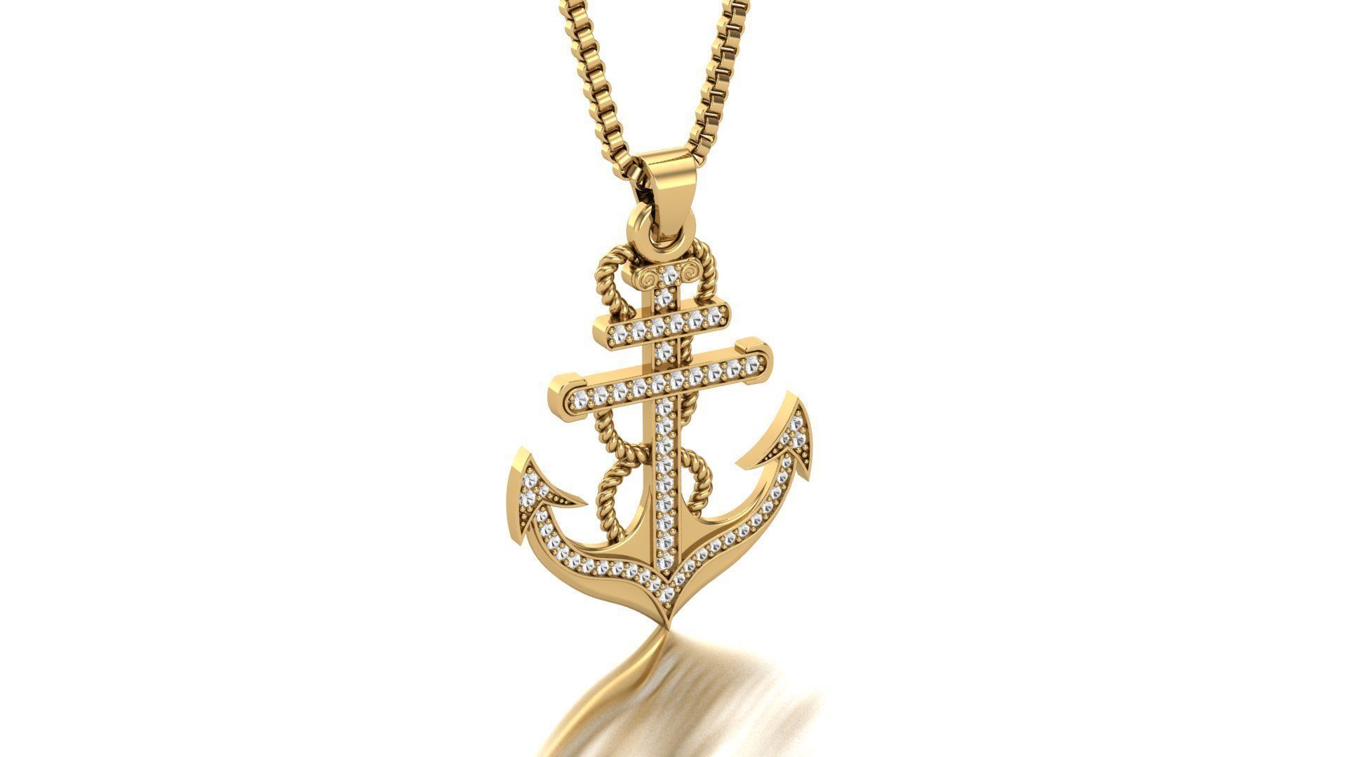 Cross Anchor Jesus Pendant 3D print model_4