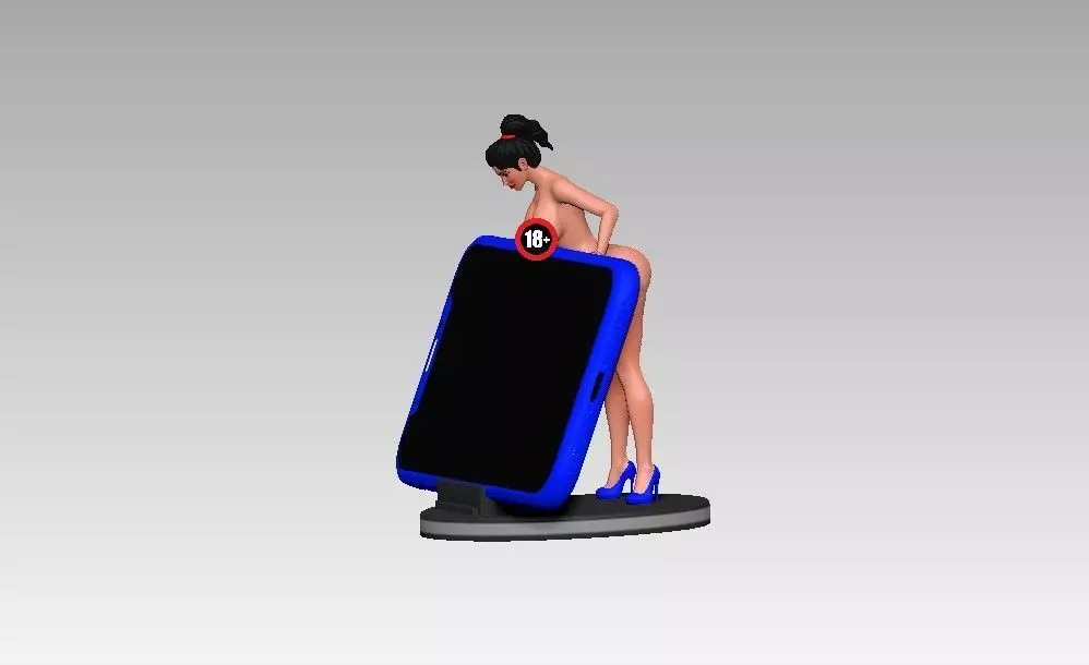 Girl Phone Holder 3D print model_0