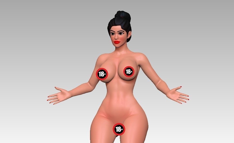 Girl Phone Holder 3D print model_3