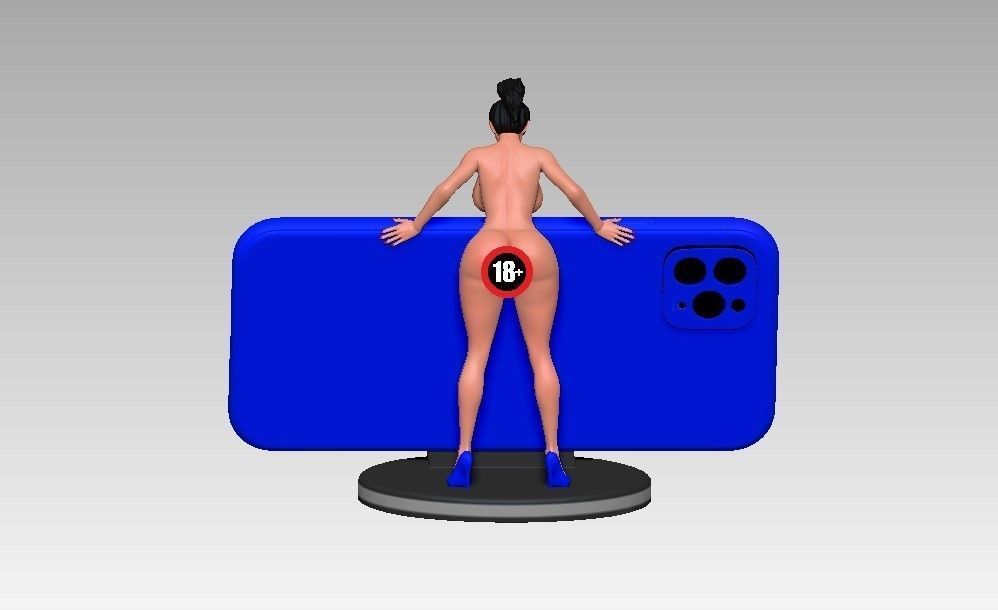 Girl Phone Holder 3D print model_2