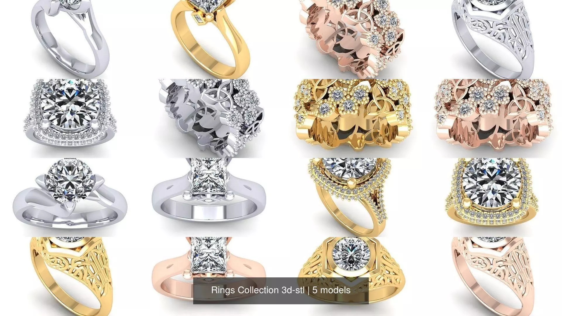 Rings Collection 3d-stl 3D Model Pack