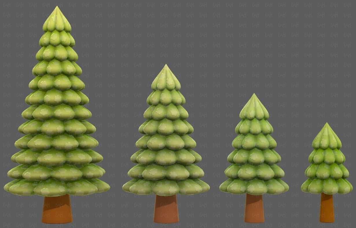 Trees Cartoon V52 3D model_23