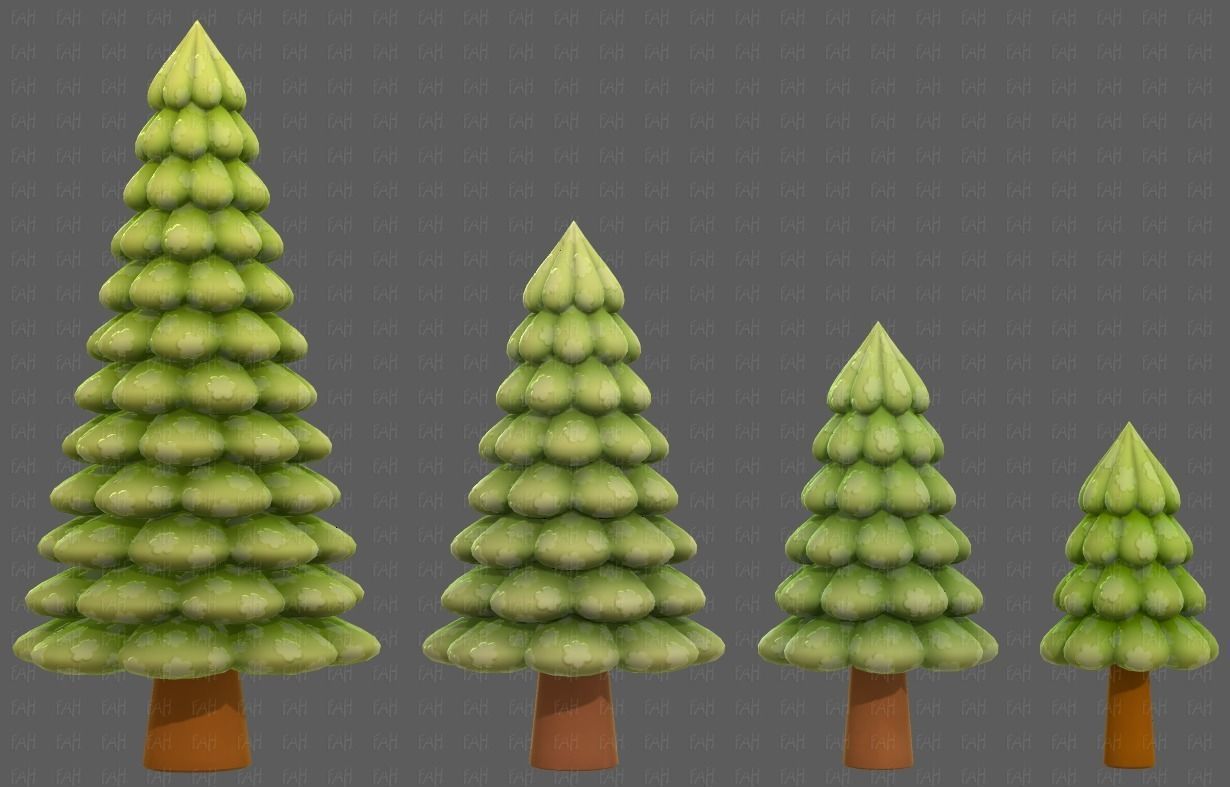 Trees Cartoon V52 3D model_22