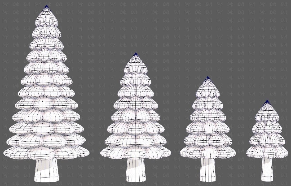 Trees Cartoon V52 3D model_14