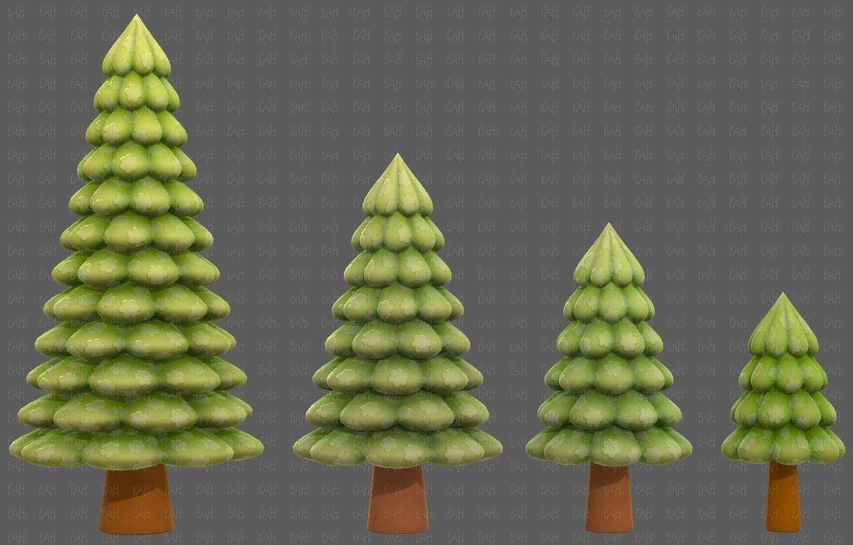 Trees Cartoon V52 3D model_18